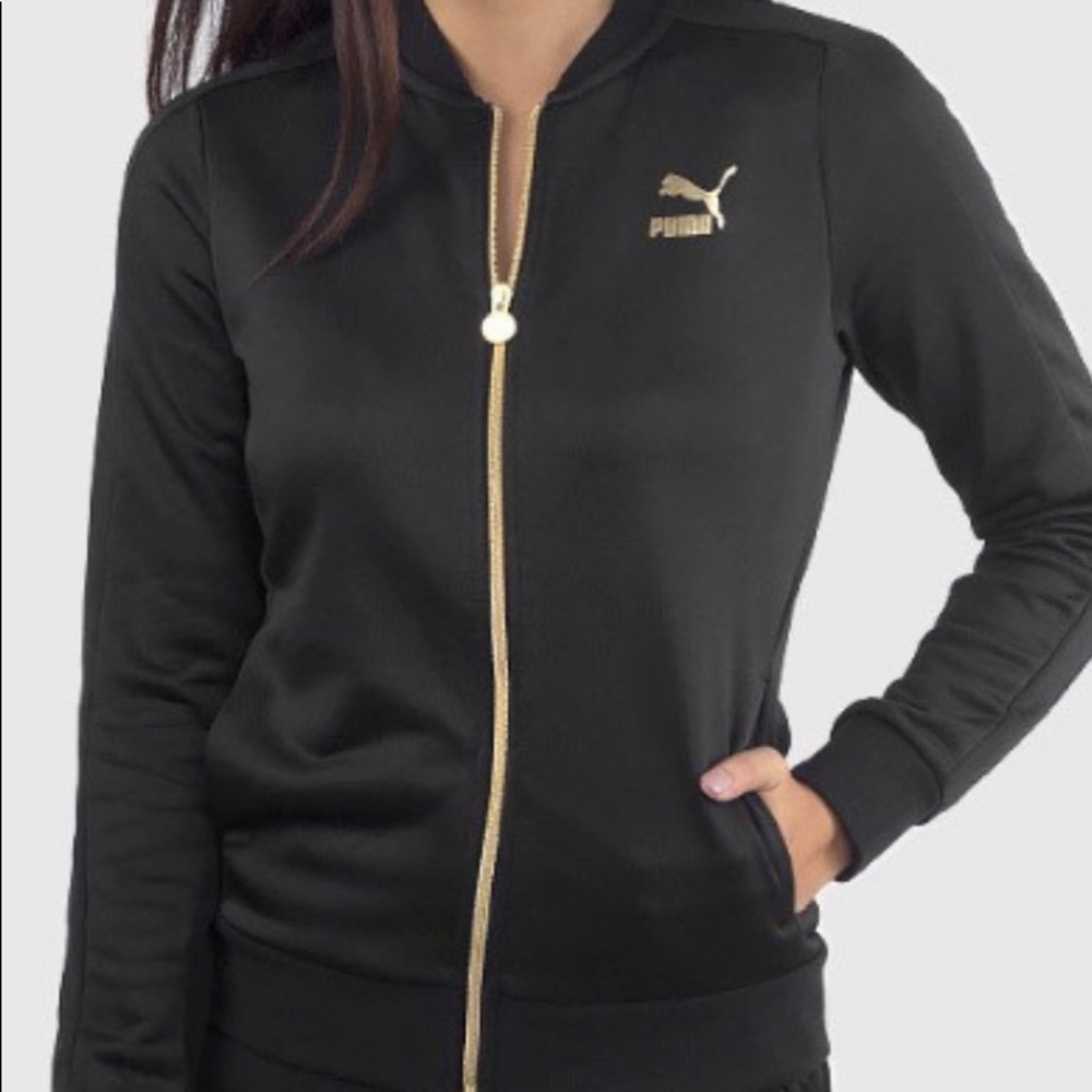 Puma Black & Gold Track Jacket-Size: S